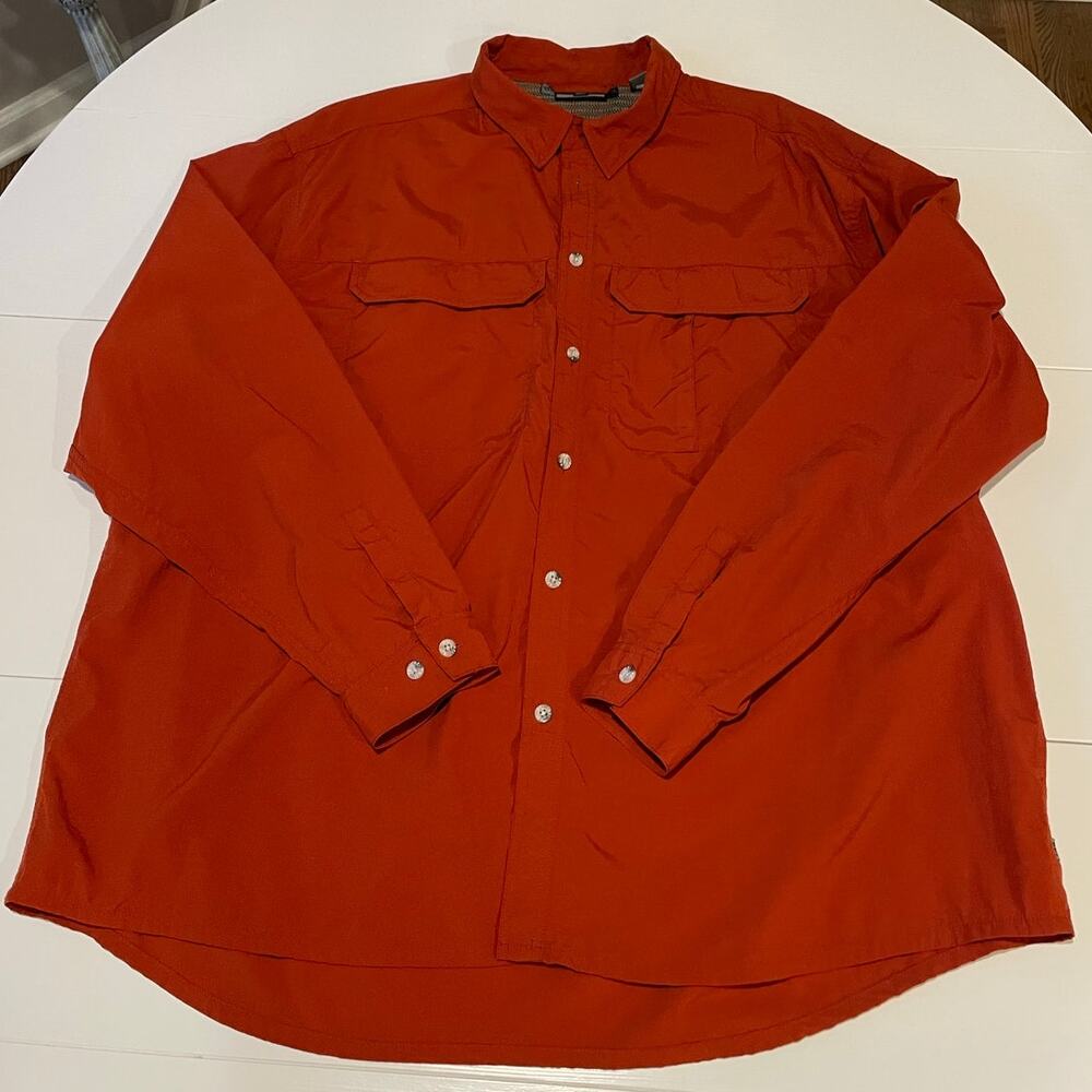 REI Men's Button Down Nylon Shirt Sz XXL UPF 40+ Fishing Hiking Outdoors Rust - Picture 10 of 14